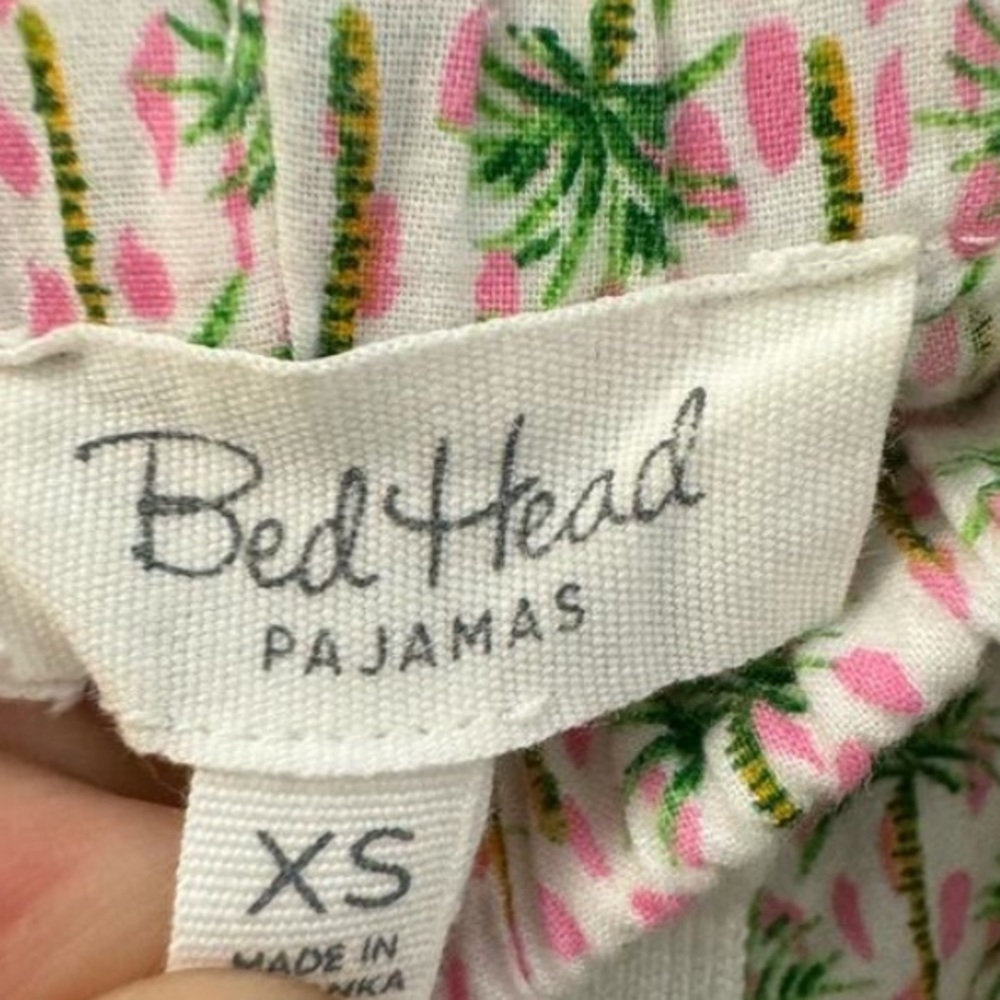 BEDHEAD PALM GEO LONG SLEEVE CLASSIC WOVEN COTTON POPLIN PJ SET SZ Extra Small - Picture 3 of 7